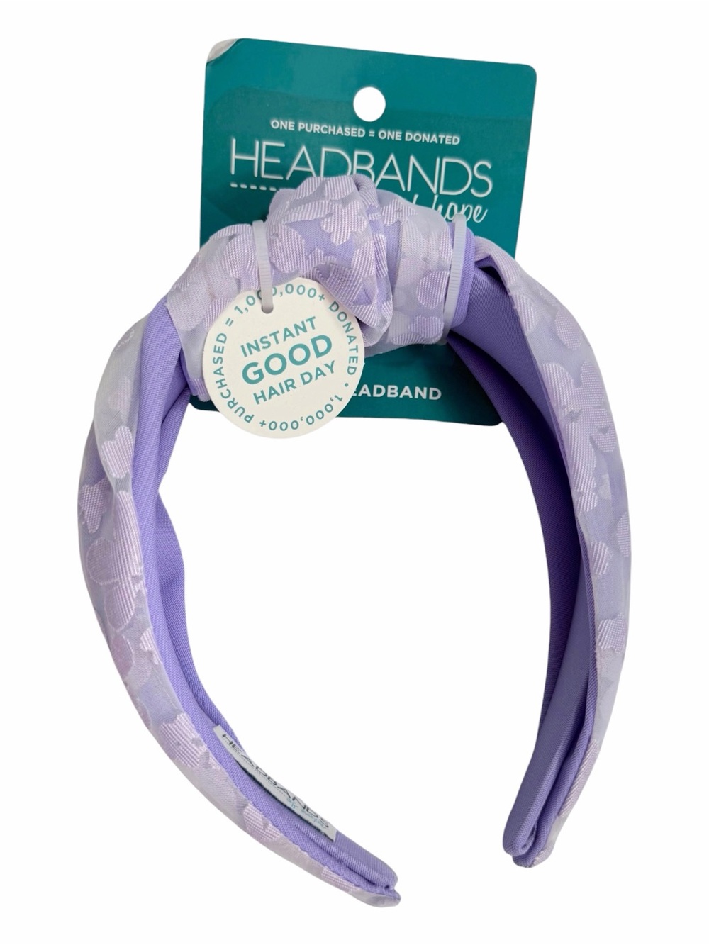Headbands of Hope Knotted Women’s Headband Purple Floral Lace Mid Knot NWT